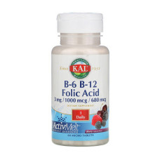 B-6 3 mg B-12 1000 mcg Folic Acid 680 mcg (60 micro tablets, berry)